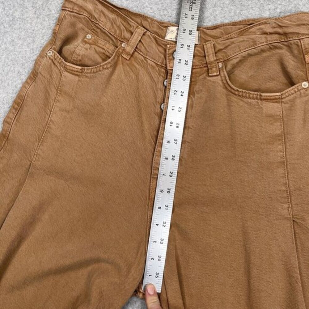 We the Free Old West Slouchy Wide Leg Pant Womens 31 (31 x 28) Tan Raw Hem Boho - Picture 5 of 13